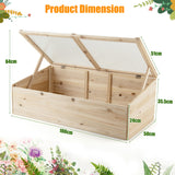 NNECW Wooden Garden Portable Greenhouse with Transparent PVC Top Cover