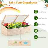 NNECW Wooden Garden Portable Greenhouse with Transparent PVC Top Cover
