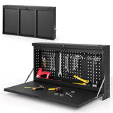 NNECW 2-in-1 Wall Control Pegboard Tool Organizer with Large Tabletop for Garage