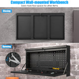 NNECW 2-in-1 Wall Control Pegboard Tool Organizer with Large Tabletop for Garage