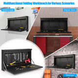 NNECW 2-in-1 Wall Control Pegboard Tool Organizer with Large Tabletop for Garage