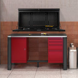 NNECW 2-in-1 Wall Control Pegboard Tool Organizer with Large Tabletop for Garage