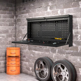 NNECW 2-in-1 Wall Control Pegboard Tool Organizer with Large Tabletop for Garage