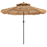 NNECW Thatched Tiki Umbrella with 8 Ribs and Tilt Adjustment