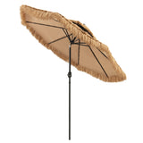 NNECW Thatched Tiki Umbrella with 8 Ribs and Tilt Adjustment