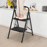 NNECW Folding Step Stool with Padded Handgrip and Wide Anti-Slip Pedal for Kitchen/Household/Garden