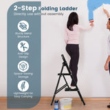 NNECW Folding Step Stool with Padded Handgrip and Wide Anti-Slip Pedal for Kitchen/Household/Garden
