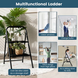 NNECW Folding Step Stool with Padded Handgrip and Wide Anti-Slip Pedal for Kitchen/Household/Garden