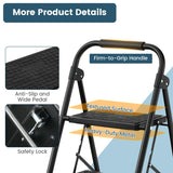 NNECW Folding Step Stool with Padded Handgrip and Wide Anti-Slip Pedal for Kitchen/Household/Garden