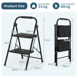 NNECW Folding Step Stool with Padded Handgrip and Wide Anti-Slip Pedal for Kitchen/Household/Garden