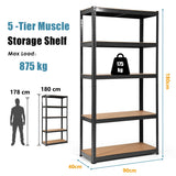 NNECW Heavy Duty Storage Rack with Adjustable Shelves for Home/ Office/ Garage-Black