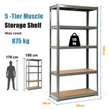 NNECW Heavy Duty Storage Rack with Adjustable Shelves for Home/ Office/ Garage-Grey
