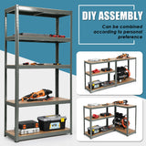 NNECW Heavy Duty Storage Rack with Adjustable Shelves for Home/ Office/ Garage-Grey