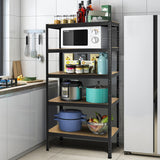 NNECW 5-Tier Storage Shelves with Freestanding Shelving Unit for Garage-Black
