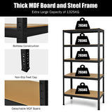 NNECW 5-Tier Storage Shelves with Freestanding Shelving Unit for Garage-Black