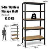 NNECW 5-Tier Storage Shelves with Freestanding Shelving Unit for Garage-Black