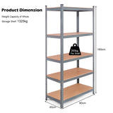 NNECW 5-Tier Storage Shelves with Freestanding Shelving Unit for Garage-Grey