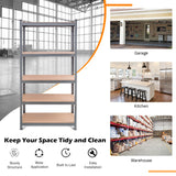 NNECW 5-Tier Storage Shelves with Freestanding Shelving Unit for Garage-Grey