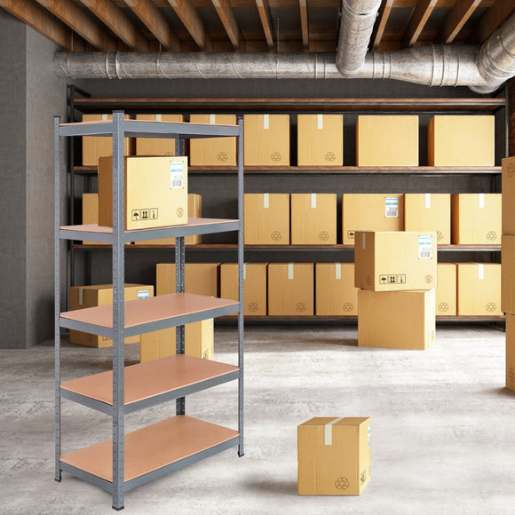 NNECW 5-Tier Storage Shelves with Freestanding Shelving Unit for Garage-Grey