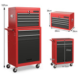 NNECW 6-Drawer Rolling Lockable Tool Chest for Garage &amp; Factory &amp; Workshop -Multicolour