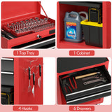 NNECW 6-Drawer Rolling Lockable Tool Chest for Garage &amp; Factory &amp; Workshop -Multicolour