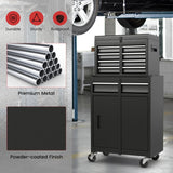NNECW High Capacity Tool Storage Cabinet with Lockable Wheels for Garage-Black