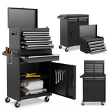 NNECW High Capacity Tool Storage Cabinet with Lockable Wheels for Garage-Black