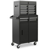 NNECW High Capacity Tool Storage Cabinet with Lockable Wheels for Garage-Black