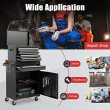 NNECW High Capacity Tool Storage Cabinet with Lockable Wheels for Garage-Black