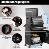 NNECW High Capacity Tool Storage Cabinet with Lockable Wheels for Garage-Black
