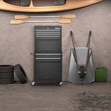 NNECW 2-In-1 High Capacity Rolling Tool Chest with Handle &amp; 4 Wheels for Garage-Black