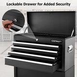 NNECW 2-In-1 High Capacity Rolling Tool Chest with Handle &amp; 4 Wheels for Garage-Black