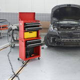 NNECW 2-In-1 High Capacity Rolling Tool Chest with Handle &amp; 4 Wheels for Garage-Multicolour