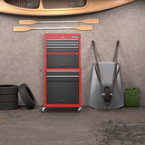 NNECW 2-In-1 High Capacity Rolling Tool Chest with Handle &amp; 4 Wheels for Garage-Multicolour