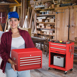 NNECW 6-Drawer Rolling Lockable Tool Chest for Garage &amp; Factory &amp; Workshop -Red
