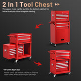 NNECW 6-Drawer Rolling Lockable Tool Chest for Garage &amp; Factory &amp; Workshop -Red