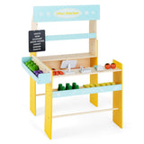 NNECW Kid's Pretend Play Grocery Store with Wooden Cash Register for Boys/Girls
