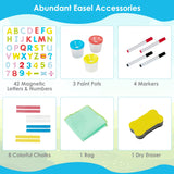 NNECW Adjustable Height Double Sided Easel with Magnetic Chalkboard for Toddlers