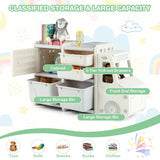 NNECW Truck-shaped Toddler Storage Cabinet with Bins & Drawers Gray