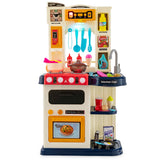 NNECW Kids Play Kitchen Set with 65 Pieces Accessories &amp; Pretend Steam-Blue