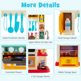 NNECW Kids Play Kitchen Set with 65 Pieces Accessories &amp; Pretend Steam-Pink