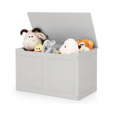NNECW Wooden Storage Organizer with Safety Hinged Lid for 3-12 Years Old Kids