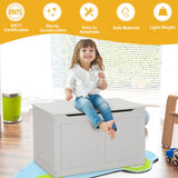 NNECW Wooden Storage Organizer with Safety Hinged Lid for 3-12 Years Old Kids