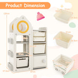 NNECW Kids Toy Storage Organizer with Mobile Trolley for Playroom