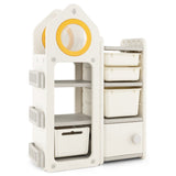 NNECW Kids Toy Storage Organizer with Mobile Trolley for Playroom