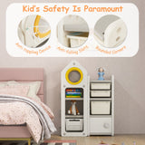 NNECW Kids Toy Storage Organizer with Mobile Trolley for Playroom