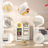 NNECW Kids Toy Storage Organizer with Mobile Trolley for Playroom