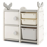 NNECW Kids Toy Storage Organizer with Antler Top for Playroom