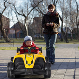 NNECW 12V Kids Electric Ride on Car with Remote Control 3-7 Years Old-Yellow