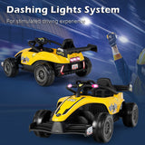NNECW 12V Kids Electric Ride on Car with Remote Control 3-7 Years Old-Yellow